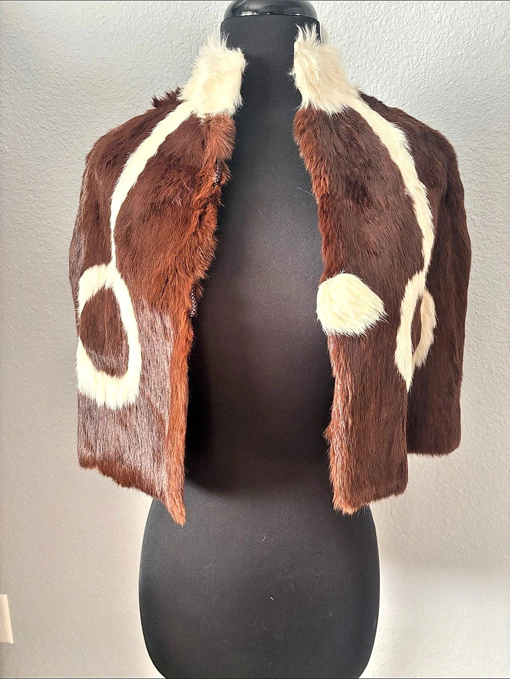Vintage Shared brand Rabbit Fur Western Cape Brown Cream